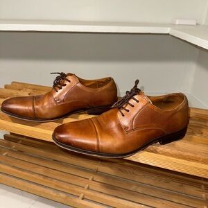 Florsheim Brown Leather Oxford Shoes Cap Toe Design